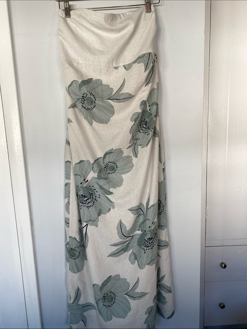 Joie Cream Dress with Sage Green Floral Pattern